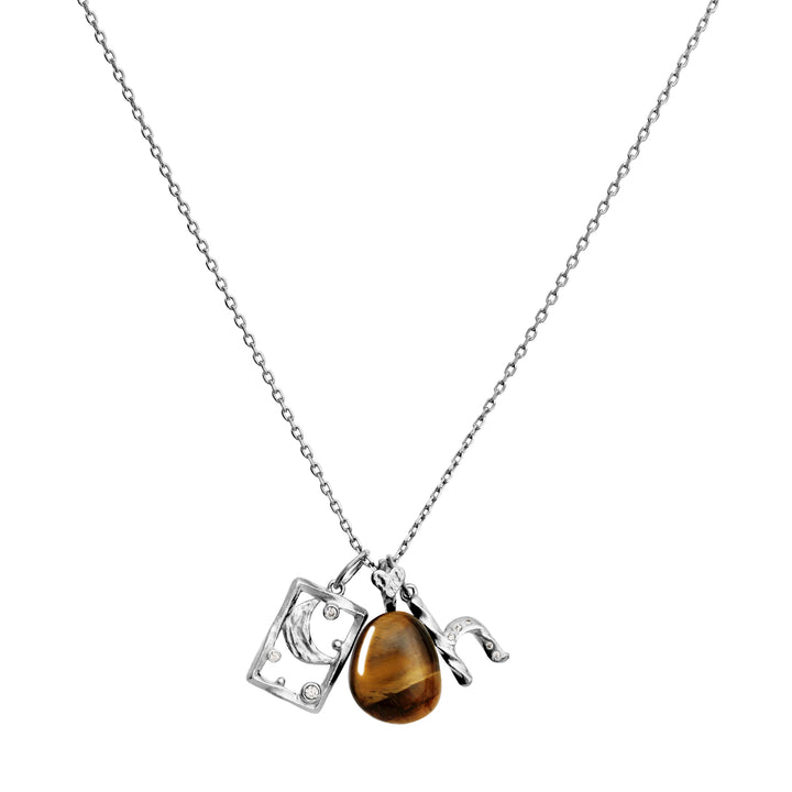 Maanesten Tiger Eye Earth Spirit Pendant Vedhæng - Sølv – produktbillede 2