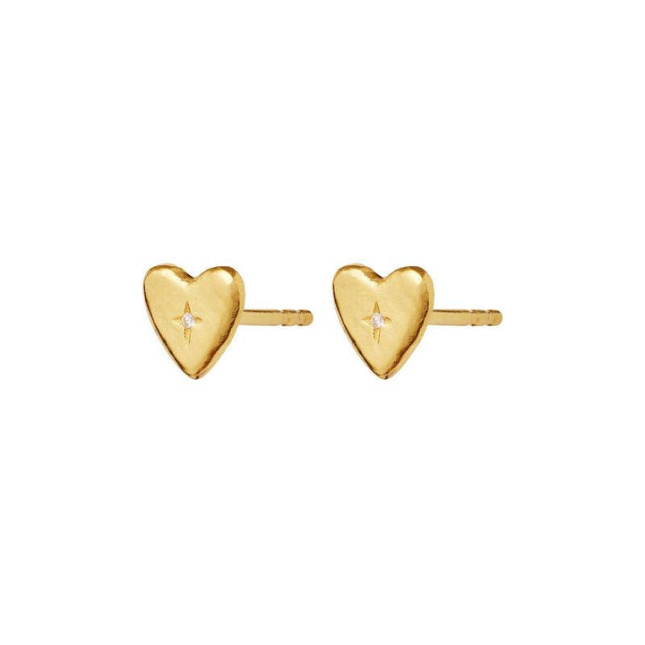 Maanesten Tutu Earrings - Forgyldte Hjerte Ørestikker – produktbillede 2