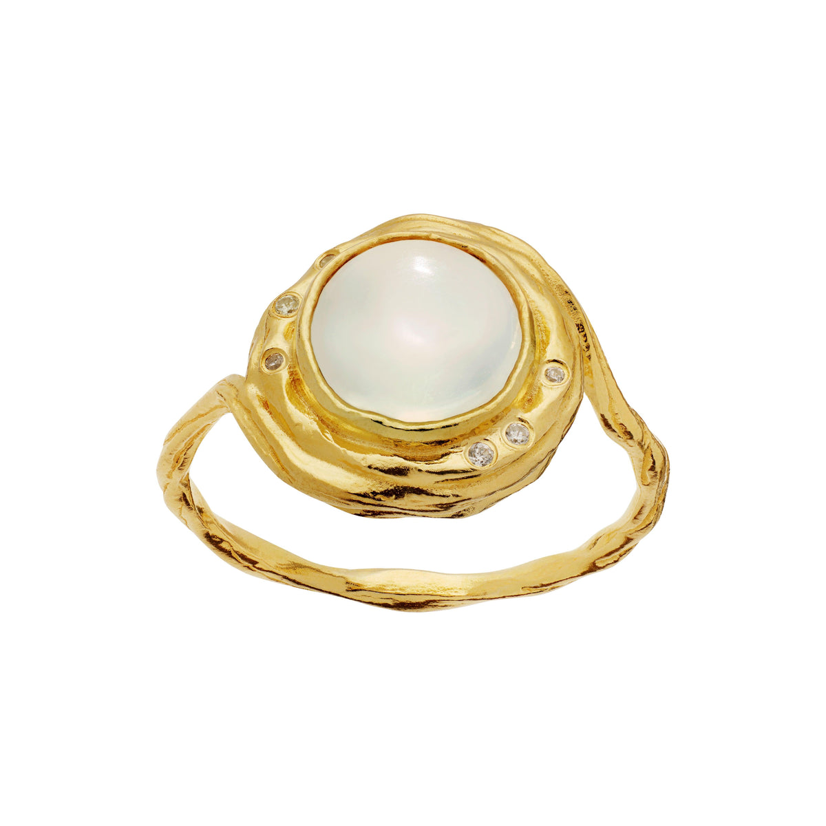 Maanesten Zahra Forgyldt Ring m. Månesten – 4867A-001