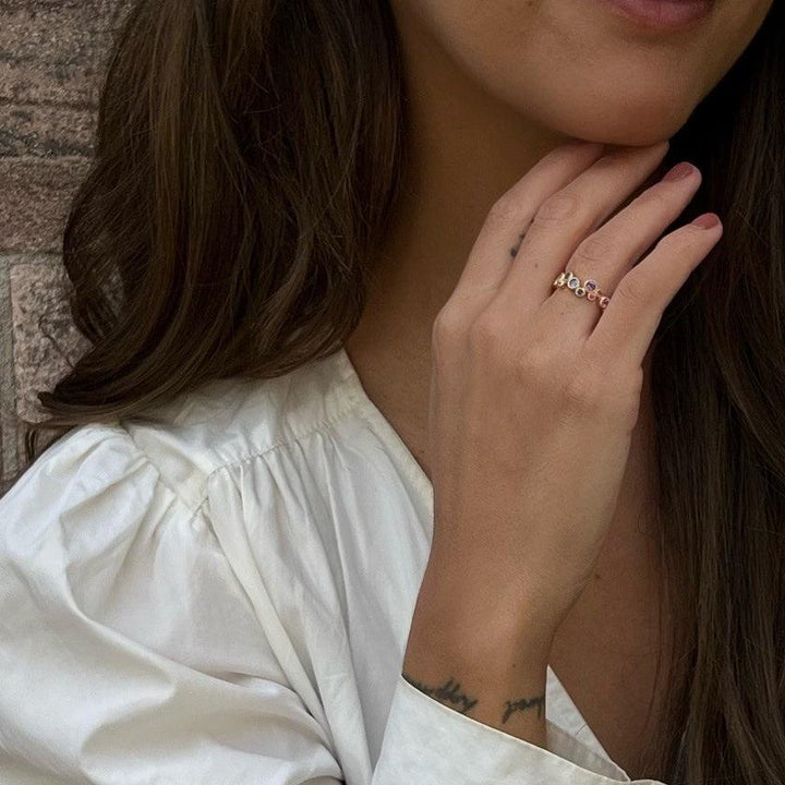 Mads Z 14 kt. Luxury Rainbow ring med ægte sten – produktbillede 2