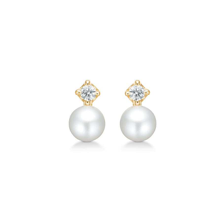 Mads Z 14kt Crown Pearl Ørestikker 0.09ct W.Si – 1513709