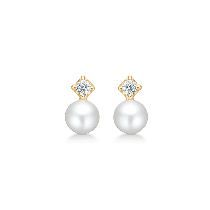 Mads Z 14kt Crown Pearl Ørestikker 0.09ct W.Si – 1513709