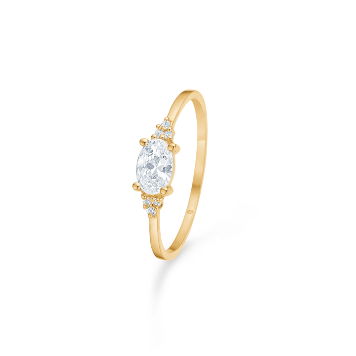 Mads Z Alicia 8 kt. Guld Ring Med Oval Zirkonia – 3347056-001