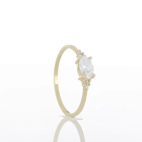 Mads Z Alicia 8 kt. Guld Ring Med Oval Zirkonia – produktbillede 2