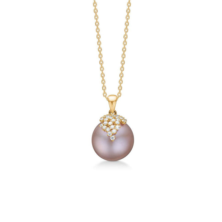Mads Z Chloé 14kt Guld Vedhæng 0.19ct W.Si Rosa Kulturperle – 1533025