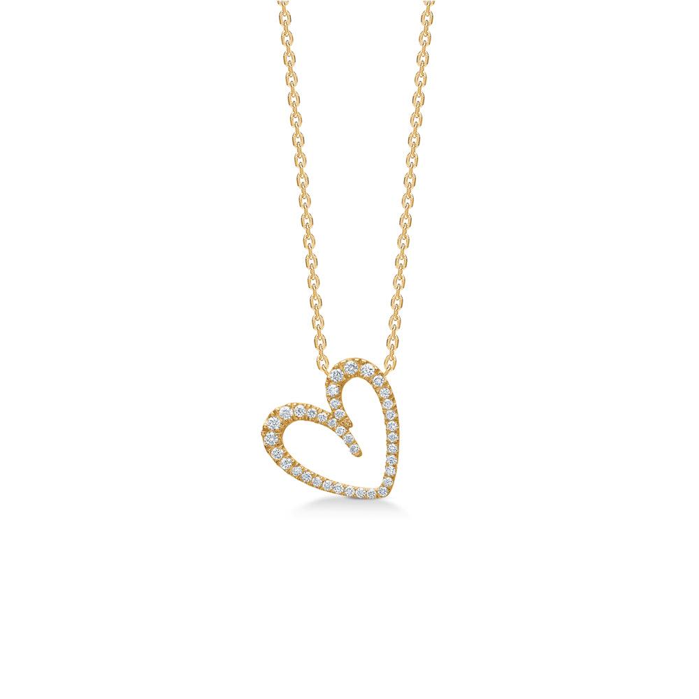 Mads Z Diamond Love 14kt Guld Hjerte Vedhæng m. Diamanter – 1531064