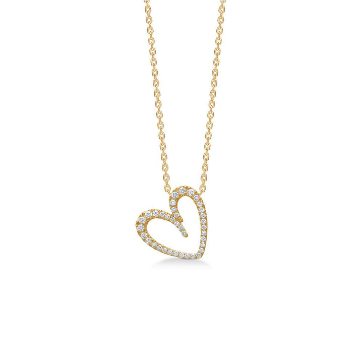 Mads Z Diamond Love 14kt Guld Hjerte Vedhæng m. Diamanter – 1531064