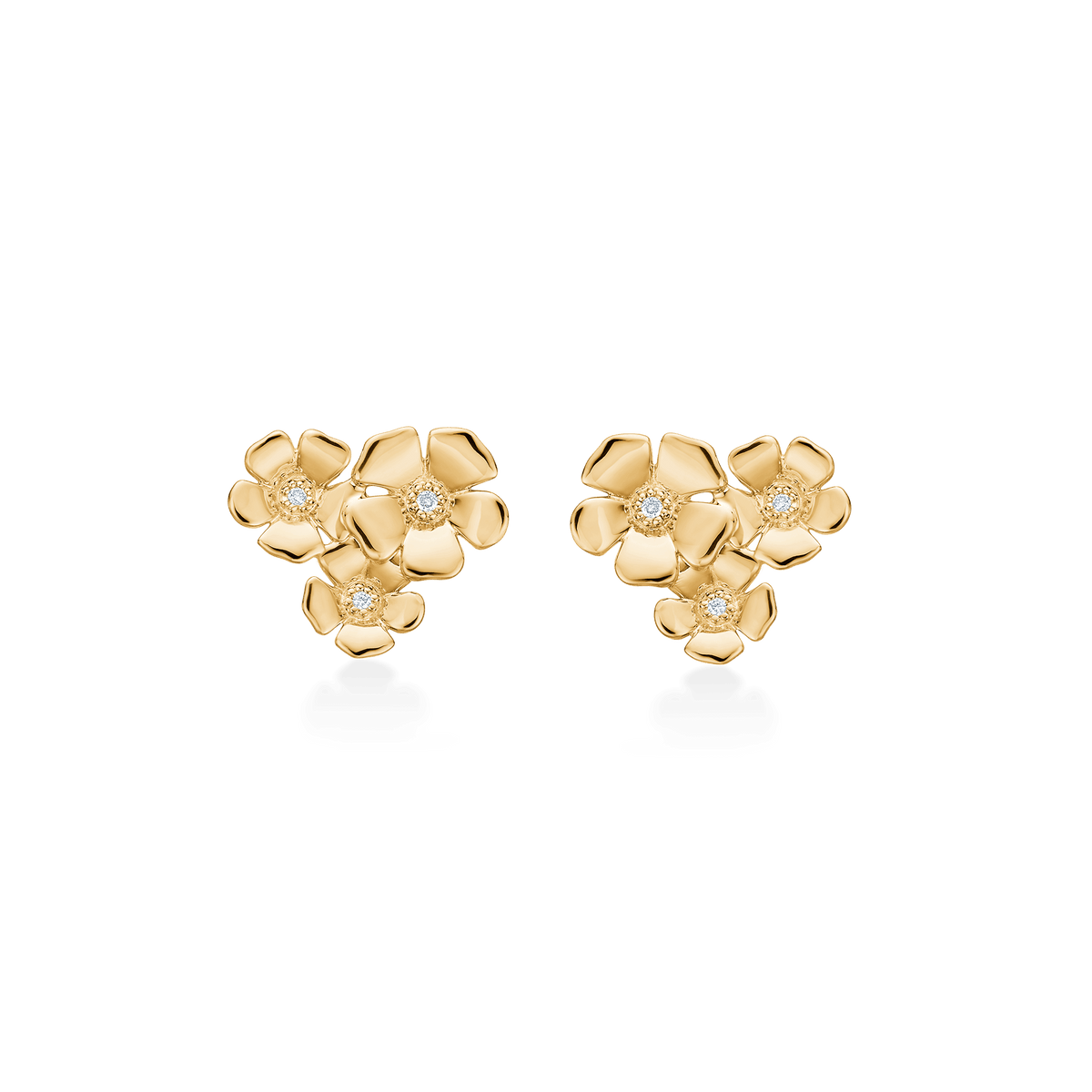 Mads Z Fleur 14kt Guld Ørestikker med Diamanter 0.021ct W.Si – 1511109