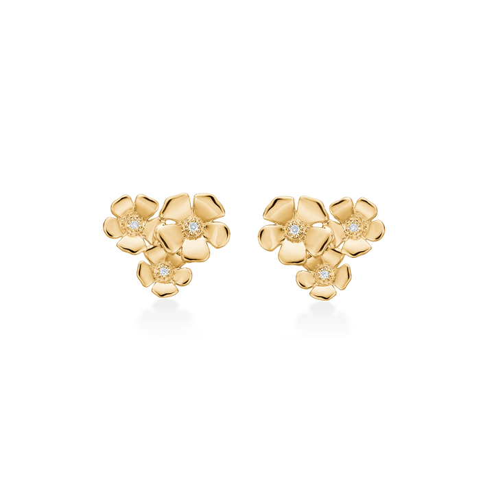 Mads Z Fleur 14kt Guld Ørestikker med Diamanter 0.021ct W.Si – 1511109