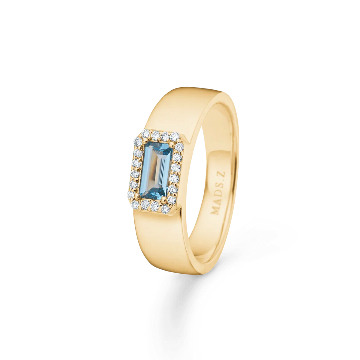 Mads Z Indigo 14kt Guld Ring Light Swiss Blue Topas + 0.10ct W.Si – 1546191-001