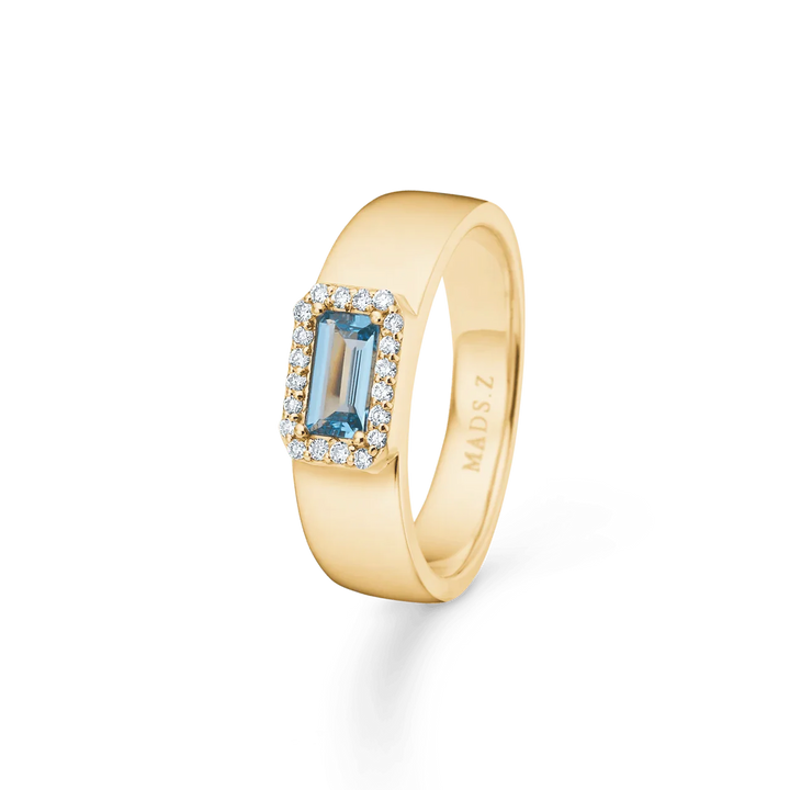 Mads Z Indigo 14kt Guld Ring Light Swiss Blue Topas + 0.10ct W.Si – 1546191-001