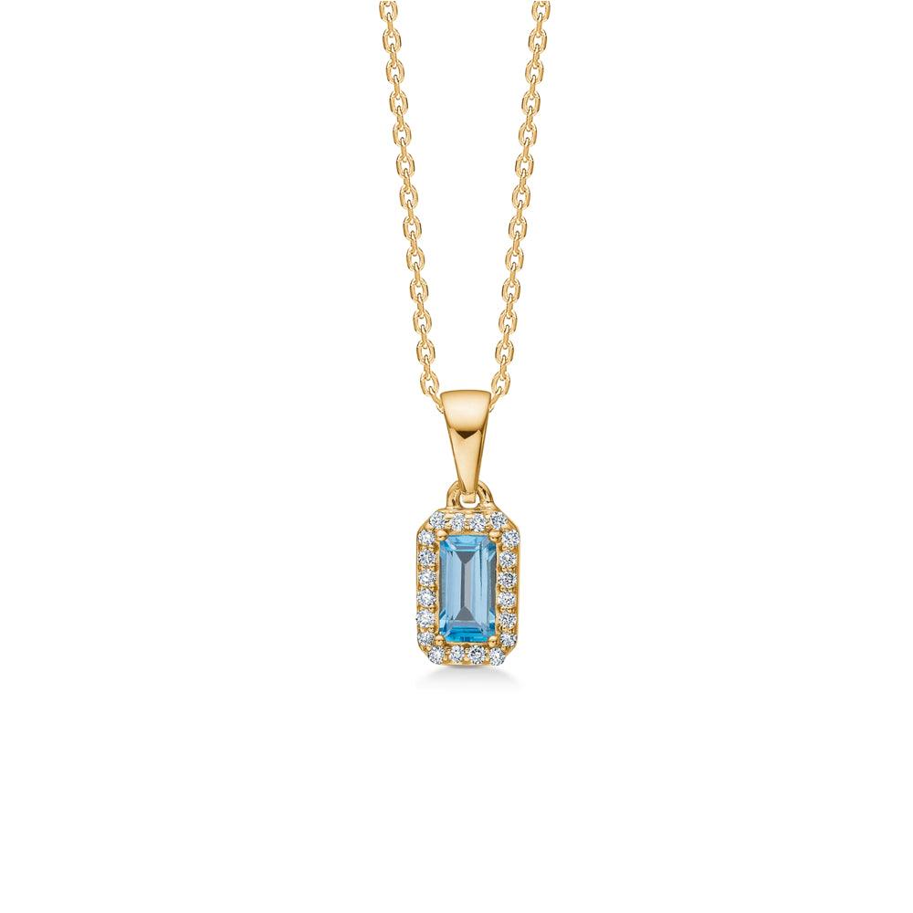 Mads Z Indigo Vedhæng 14kt Guld Light Swiss Blue Topas + 0.10ct W.Si – 1536191