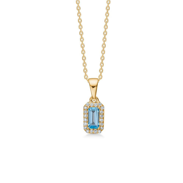 Mads Z Indigo Vedhæng 14kt Guld Light Swiss Blue Topas + 0.10ct W.Si – 1536191