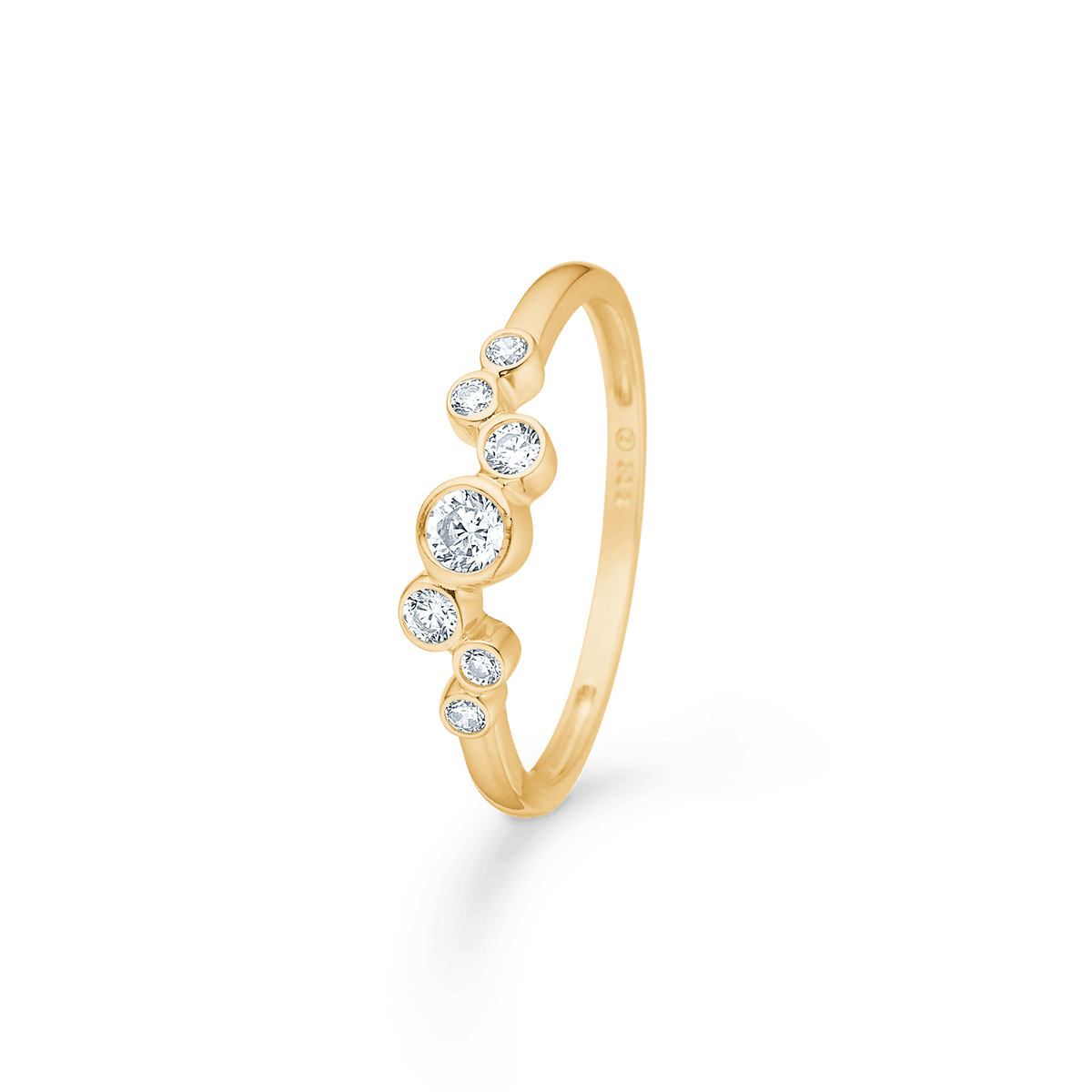 Mads Z Lucy Ring i 8 Karat Guld med 7 Zirkonia – 3347035-001