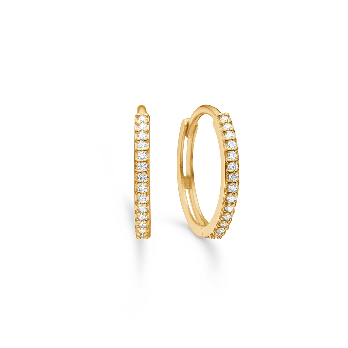 Mads Z Lumina 14kt guld Creoler m. Diamanter 14mm – 1511085