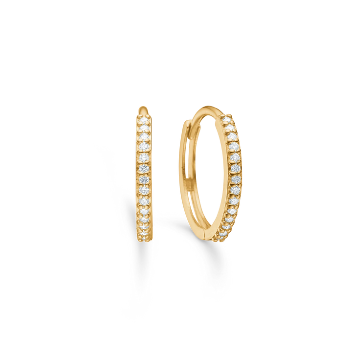 Mads Z Lumina 14kt guld Creoler m. Diamanter 14mm – 1511085