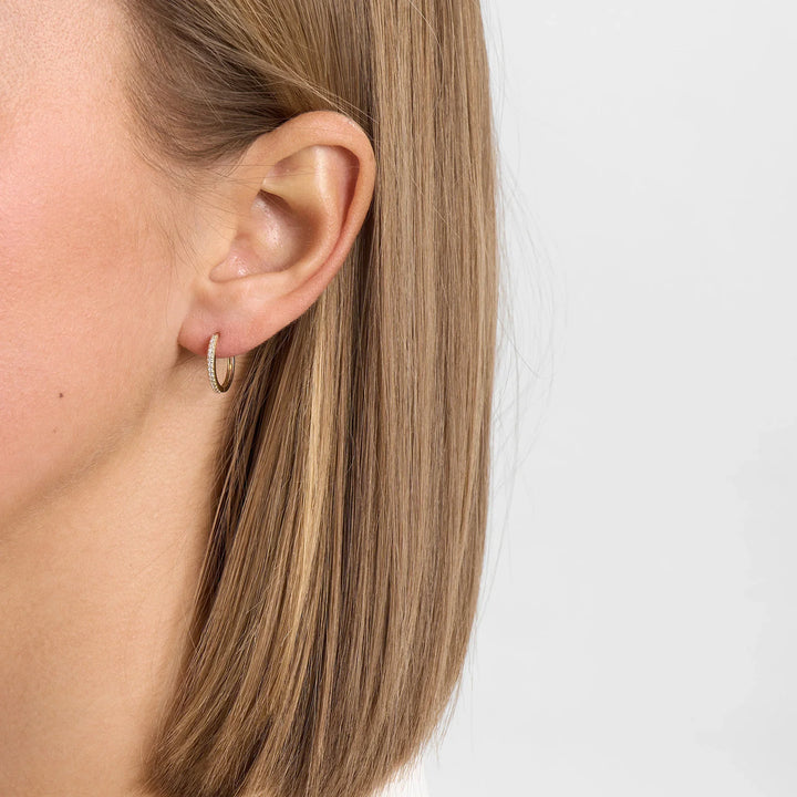 Mads Z Lumina 14kt guld Creoler m. Diamanter 14mm – produktbillede 2