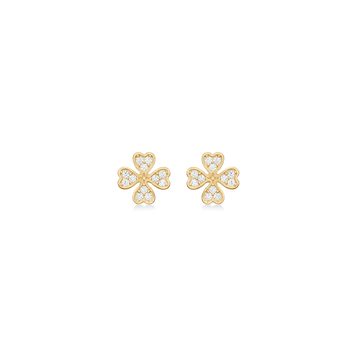 Mads Z Petite Clover Guld Ørestikker m. Zirkonia – 3317014