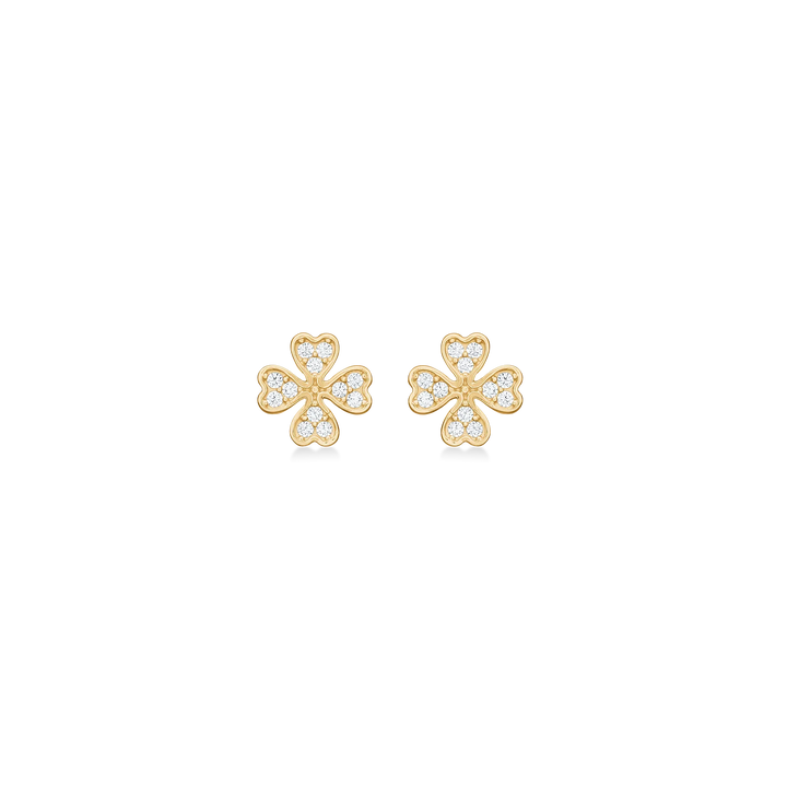 Mads Z Petite Clover Guld Ørestikker m. Zirkonia – 3317014