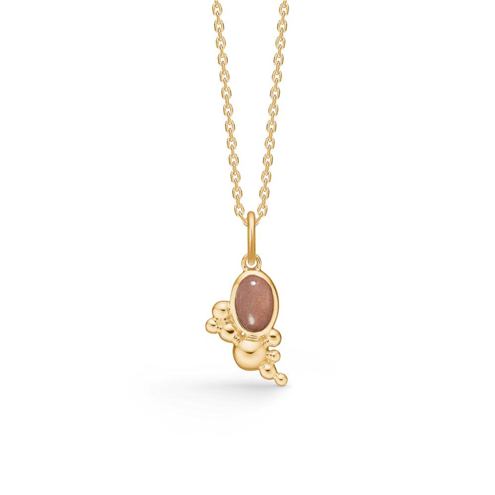 Mads Z Precious Bubbles 14kt Guld Vedhæng m. Peach Månesten – 1536126