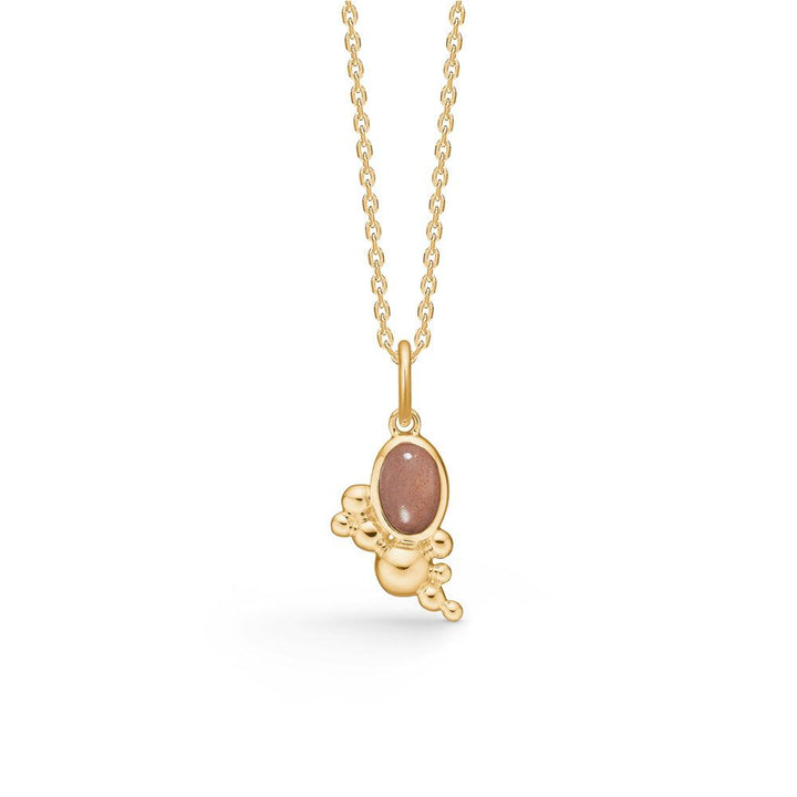 Mads Z Precious Bubbles 14kt Guld Vedhæng m. Peach Månesten – 1536126