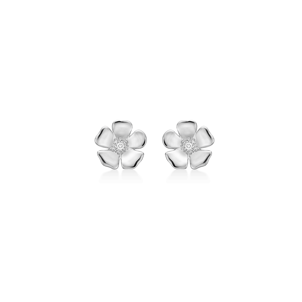 Mads Z Sølv Fleur Ørestikker Med Hvid Topas 7mm – 2116108