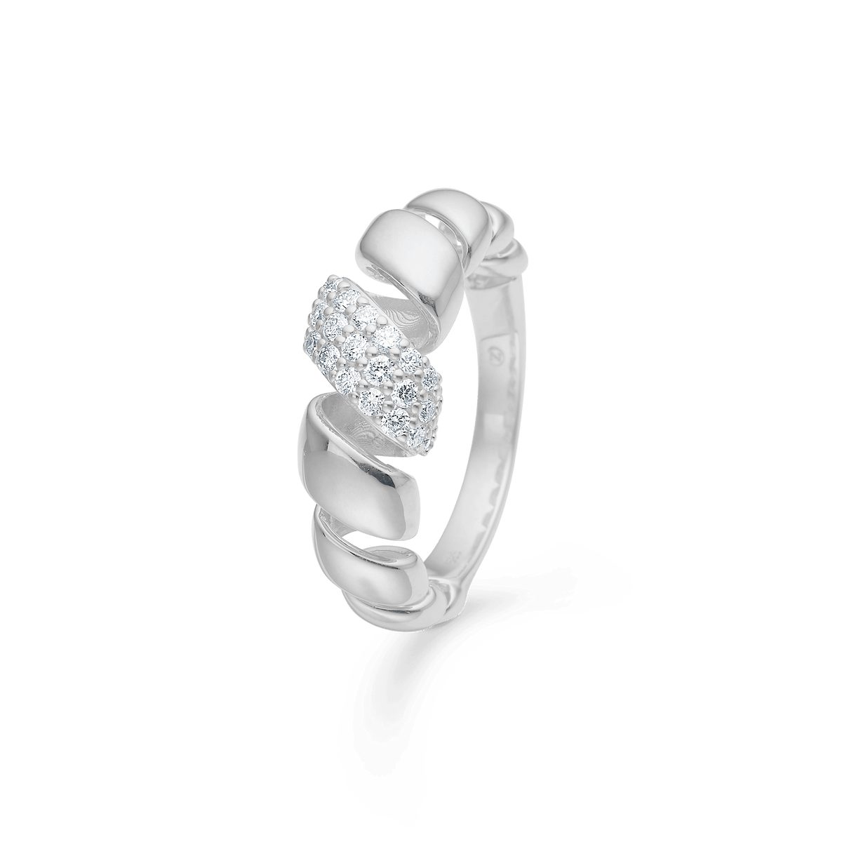 Mads Z Swirl Sølv Ring m. Hvid Topas – 2146159-001