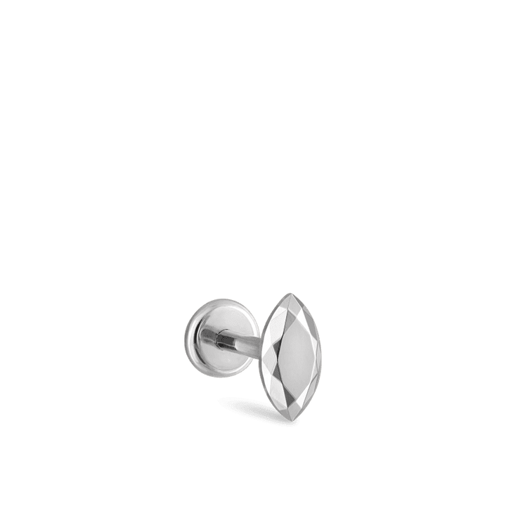MARIA TASH 14KT Faceted White Gold Marquise Threaded Stud Earring – XMQFC-WG-W55-001