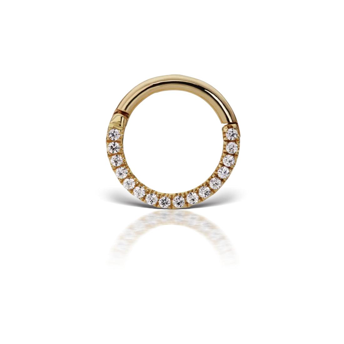 MARIA TASH 18kt Diamond Horizontal Eternity Hoop – XETHD-YG-D65-G16-001