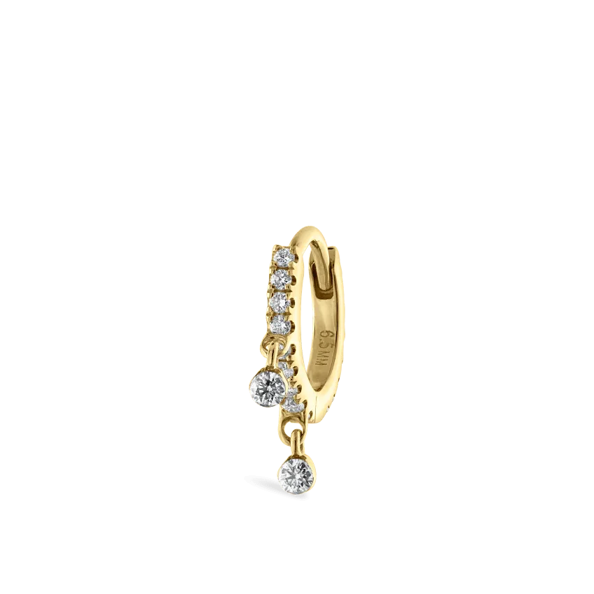 MARIA TASH Diamond Eternity Double Dangle Hoop 6,5mm – XET2DD-YG-D65