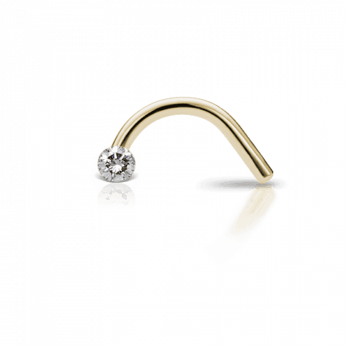 MARIA TASH Næsepiercing 18kt Guld - Invisible Set Diamond – NIVD-YG-W15-NR-001