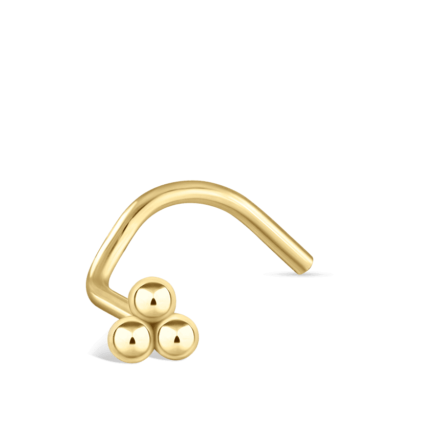 MARIA TASH Næsepiercing Ball Trinity 14kt – NBTR-YG-W25-NR-001