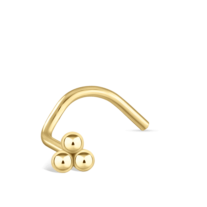 MARIA TASH Næsepiercing Ball Trinity 14kt – NBTR-YG-W25-NR-001
