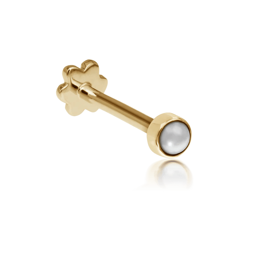 MARIA TASH Natural Pearl Threaded Stud Earring 14kt – XPE-YG-W2-001