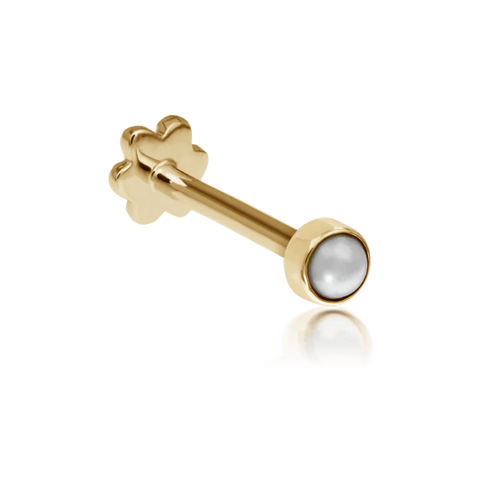 MARIA TASH Natural Pearl Threaded Stud Earring 14kt – XPE-YG-W2-001