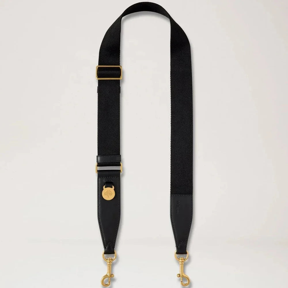 Mulberry Black Medallion Flat Leather And Webbing Strap – RX0310/000A100