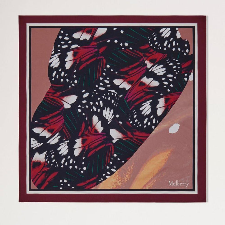 Mulberry Butterfly Wings square Scarf - Black Cherry – produktbillede 2