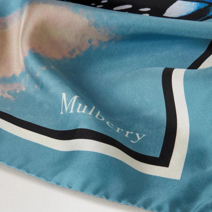 Mulberry Butterfly Wings square Scarf Kingfisher Blue – VS4832/090T625