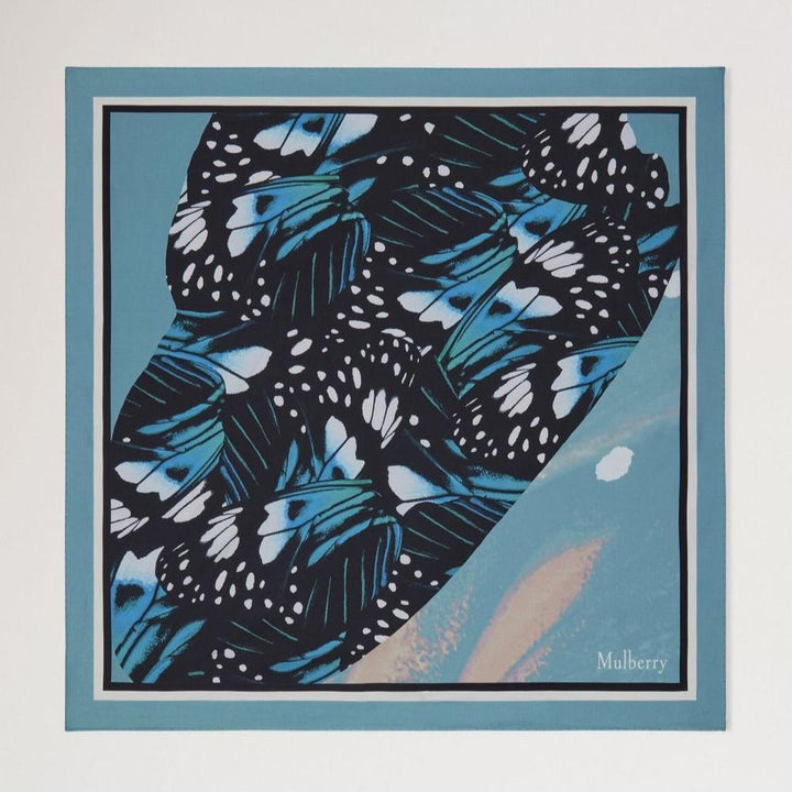Mulberry Butterfly Wings square Scarf Kingfisher Blue – produktbillede 2