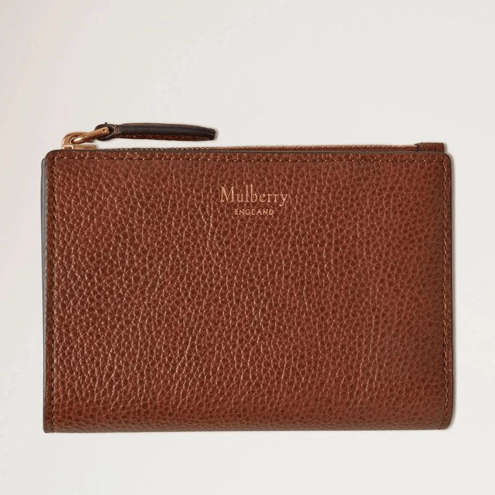 Mulberry Continental Bifold Zipped Wallet Oak Two-Tone Small Classic Grain – RL8282/552G110