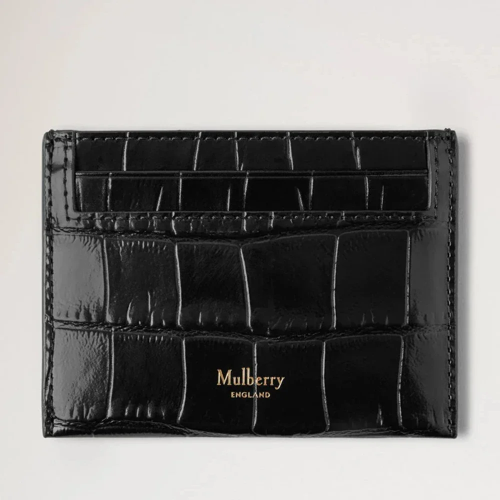 Mulberry Credit Card Slip Black Shiny Small Croc – RL8748/641A100