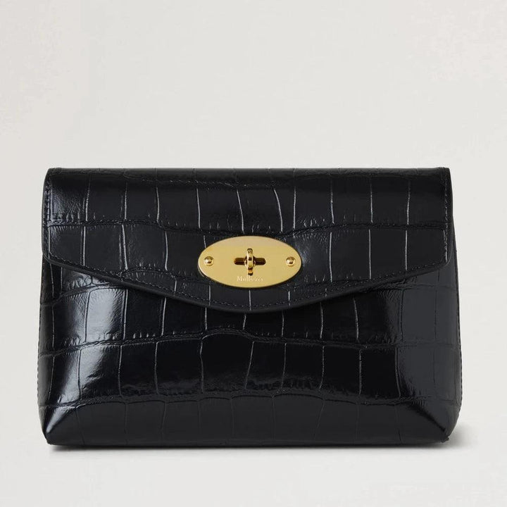 Mulberry Darley Cosmetic Pouch Black Shiny Small Croc – produktbillede 2