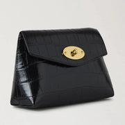 Mulberry Darley kosmetiikkalaukku Black Shiny Small Croc 