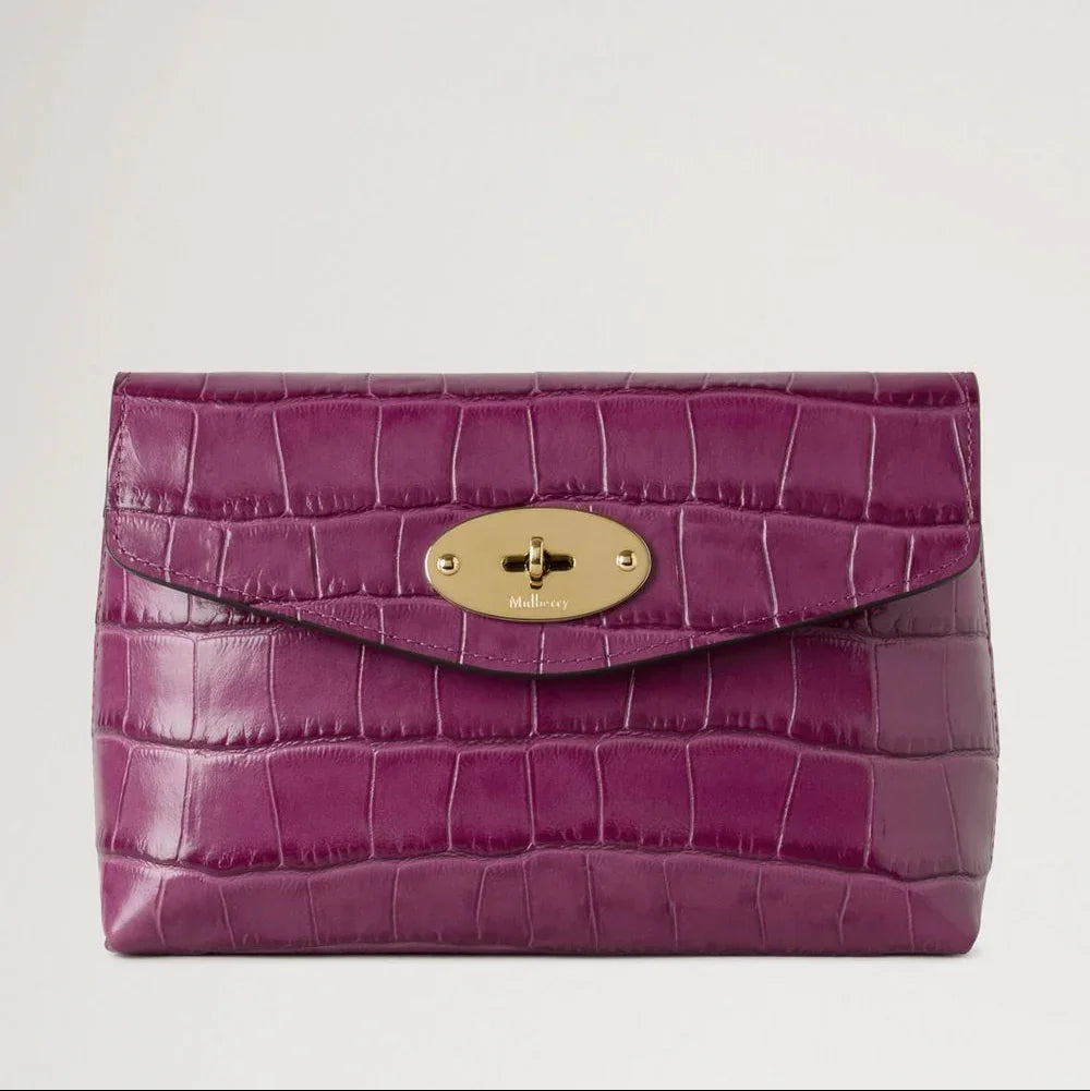 Mulberry Darley Cosmetic Pouch Orchid Bloom Shiny Small Croc – RL8187/641J512