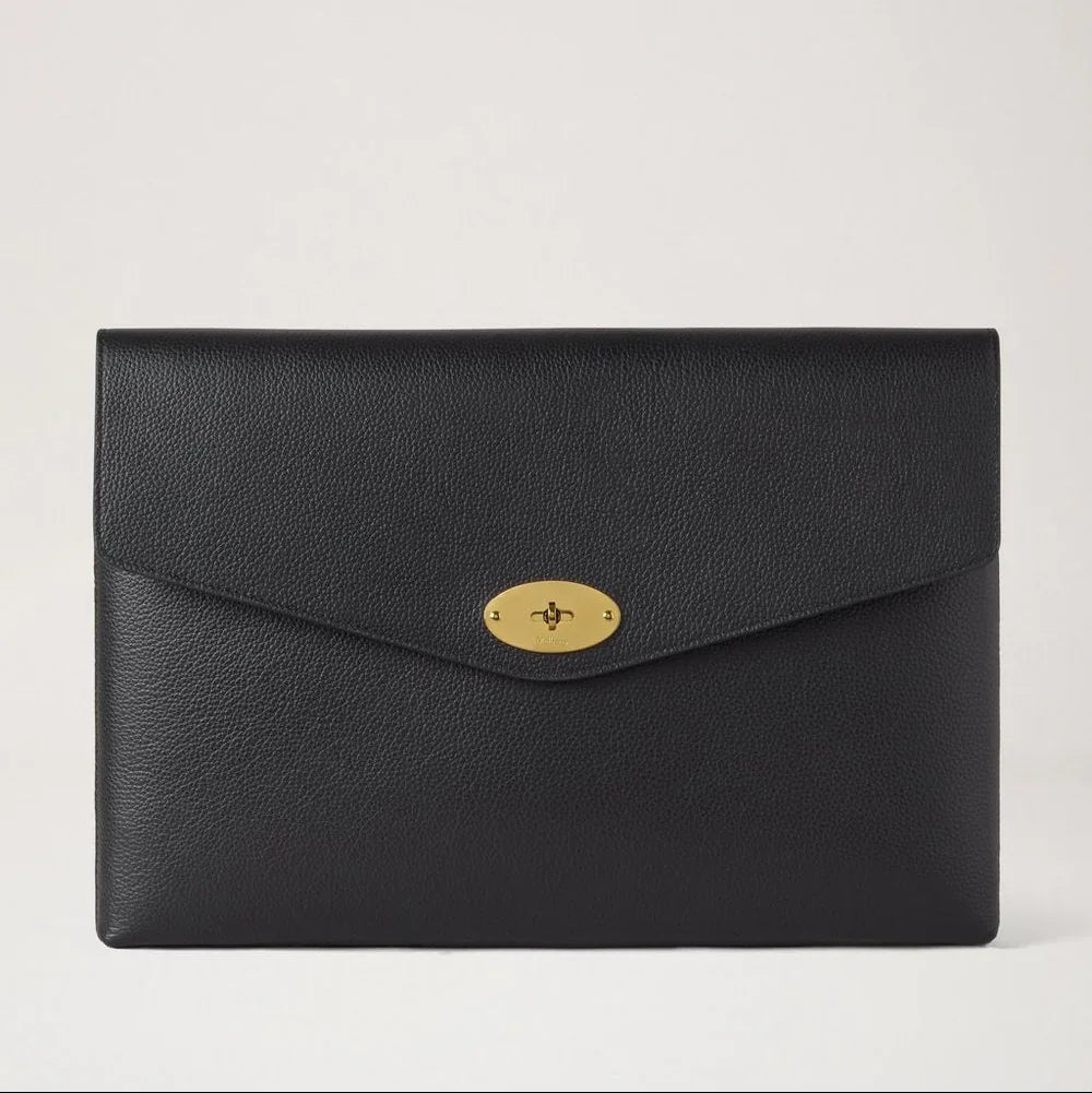 Mulberry Darley Envelope Pouch Black Small Classic Grain – RL8868/205A100