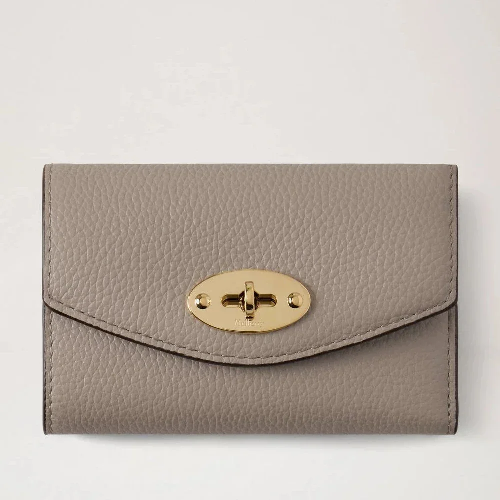 Mulberry Darley Folded Multi-Card Wallet Cashmere Taupe Small Classic Grain – RL6665/205F924