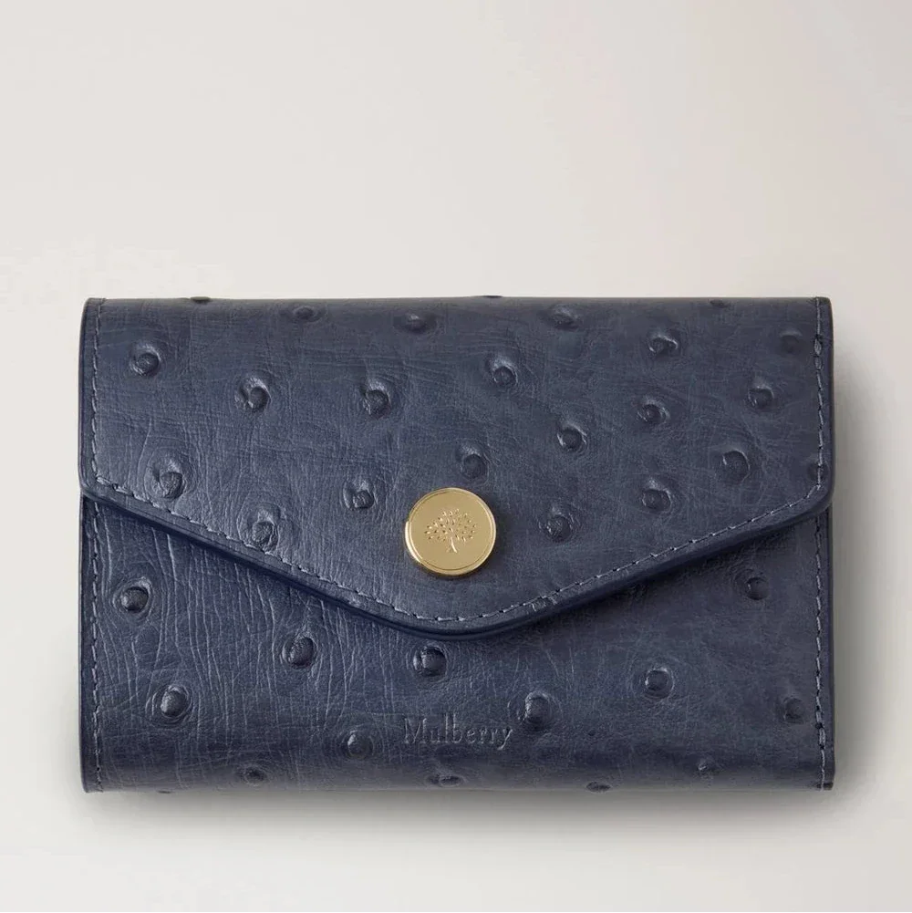 Mulberry Folded Multicard Wallet Ostrich Stormy Blue – RL8946/738U918