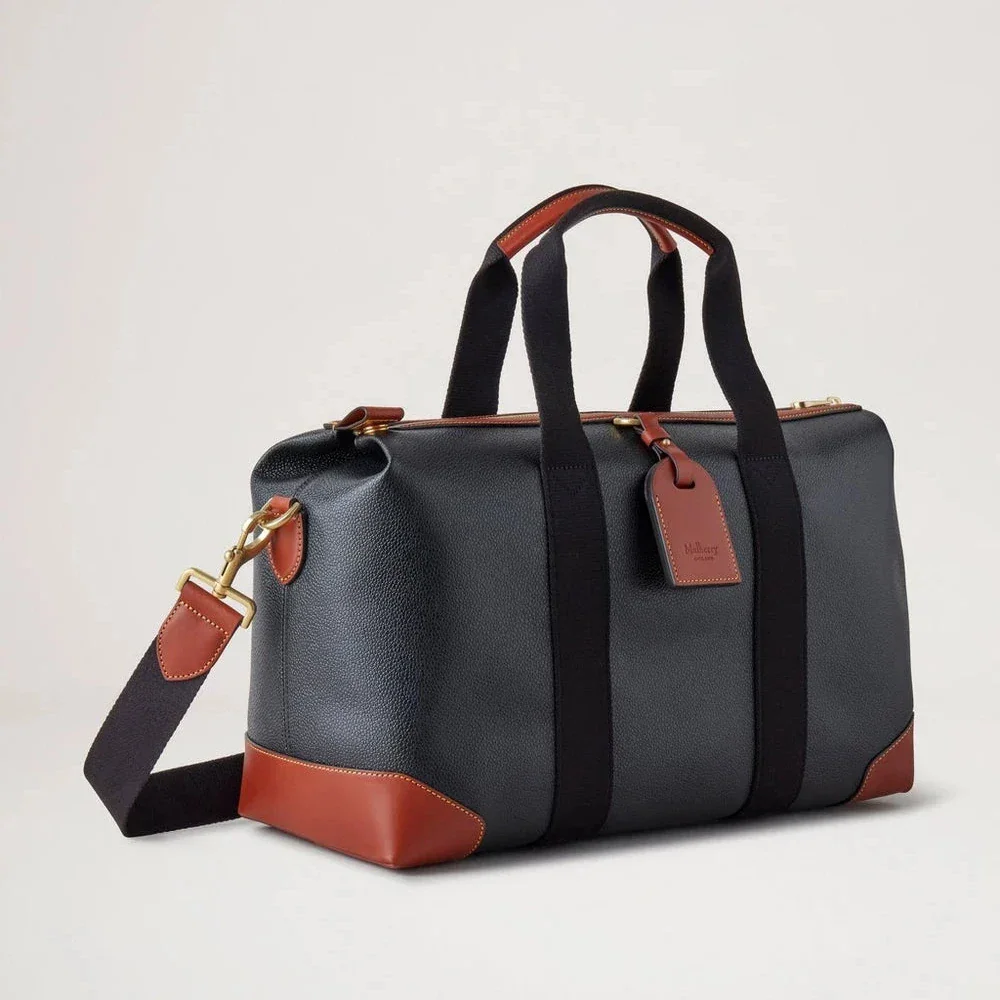 Mulberry Heritage Day Clipper Black & Cognac Printed BioVeg Scotchgrain – HS5195/127A340