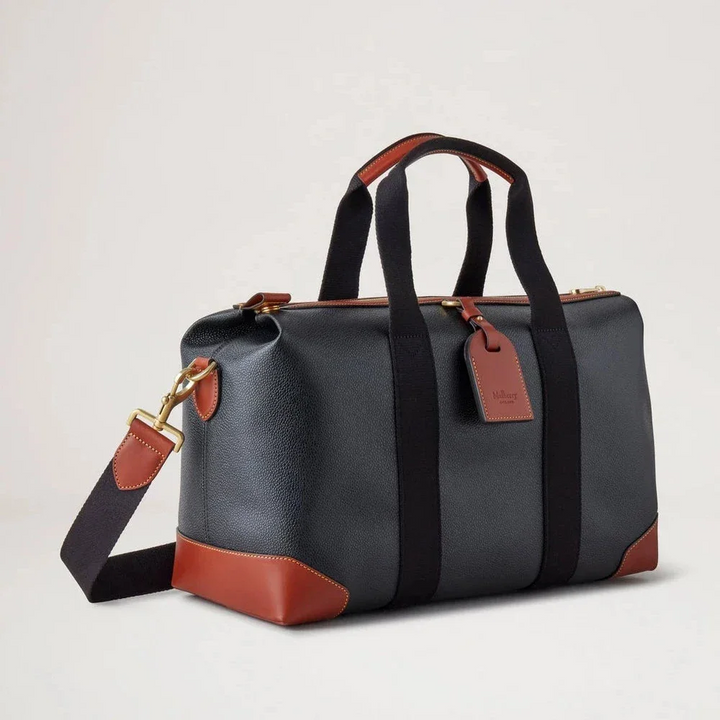 Mulberry Heritage Day Clipper Black & Cognac Printed BioVeg Scotchgrain – HS5195/127A340