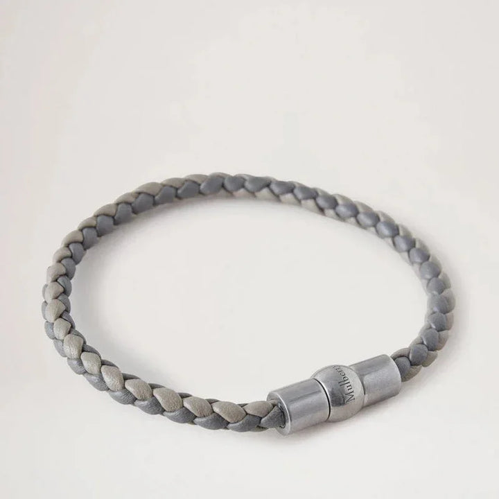 Mulberry Iris Unisex Woven Leather Bracelet Charcoal/Solid Grey – QB2375/736C111-001